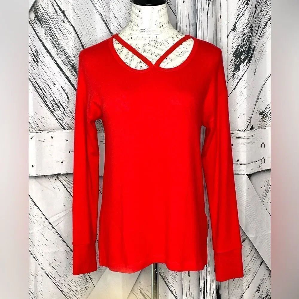 LNA Cut Out Sweater Red Small